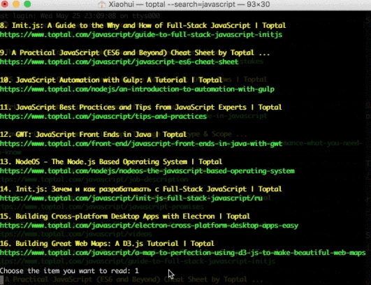 CLI for Toptal Developer Blogs