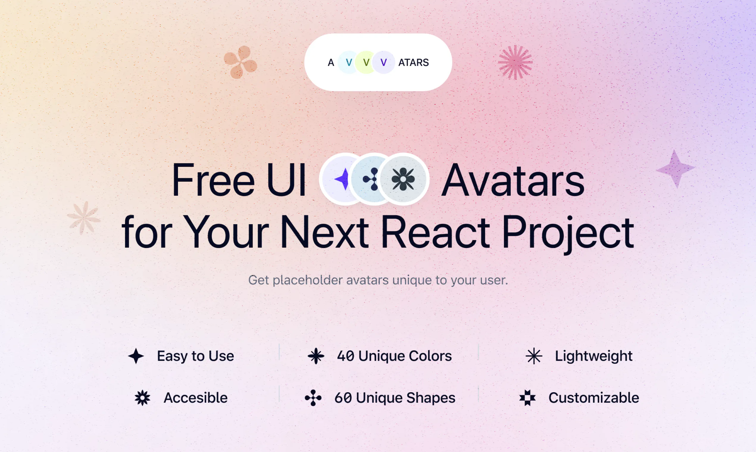 Avvvatars: Open source react unique UI avatar library | Product Hunt