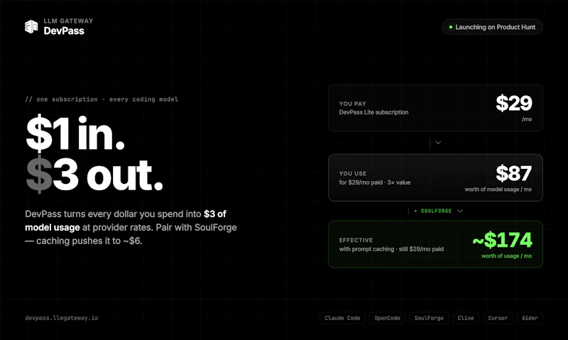 DevPass by LLM Gateway screenshot 2