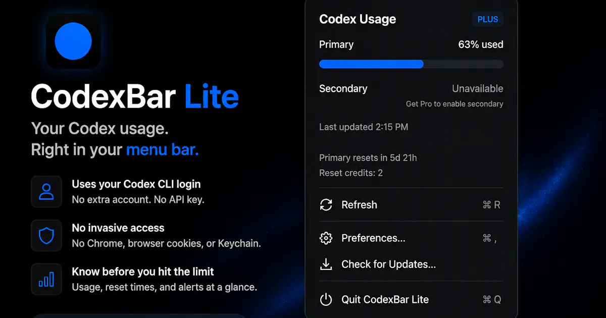 CodexBar Lite