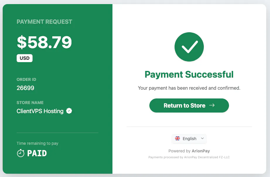 Arionpay Crypto Payment Gateway のプロダクトバナー