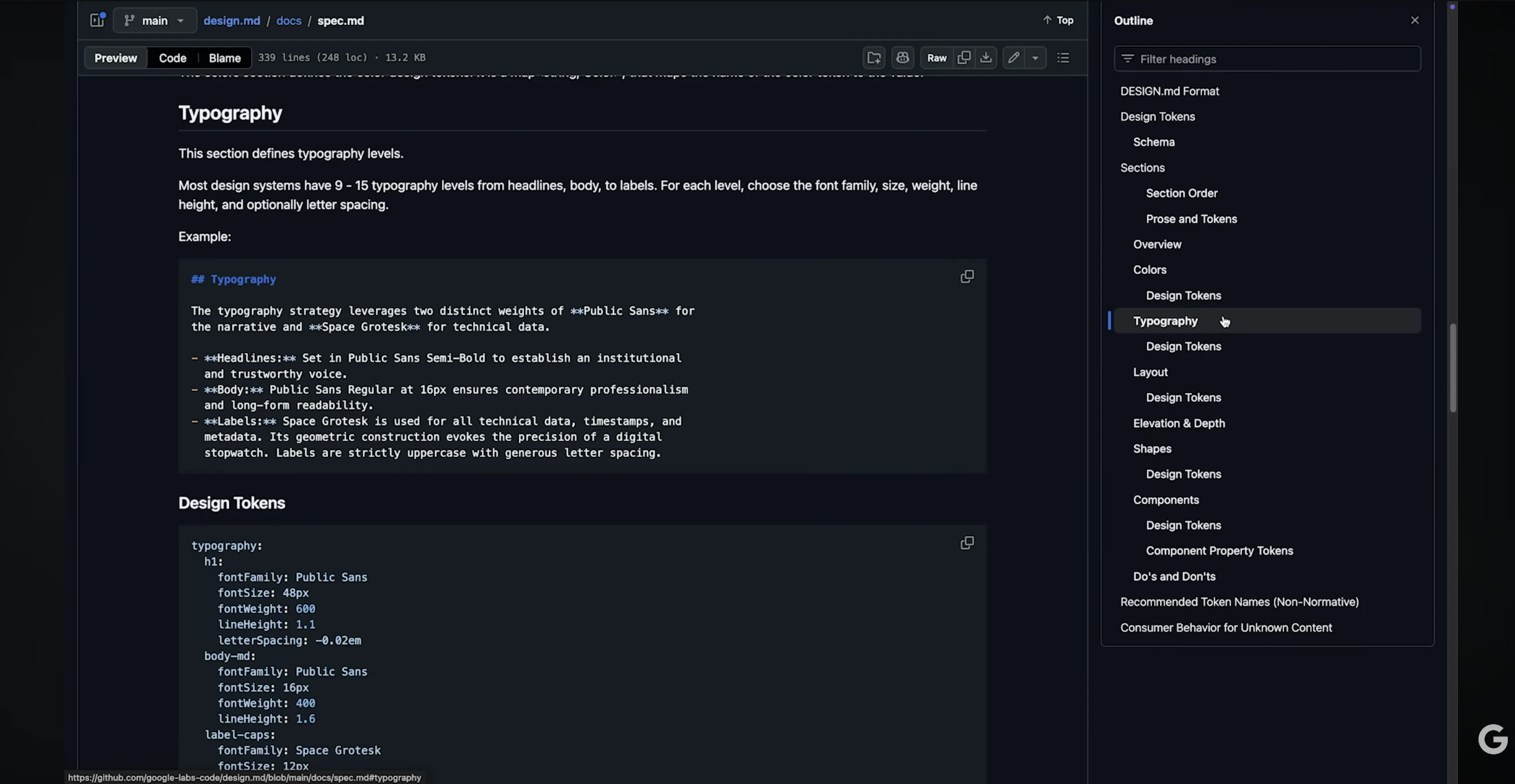DESIGN.md by Google Stitch screenshot 5