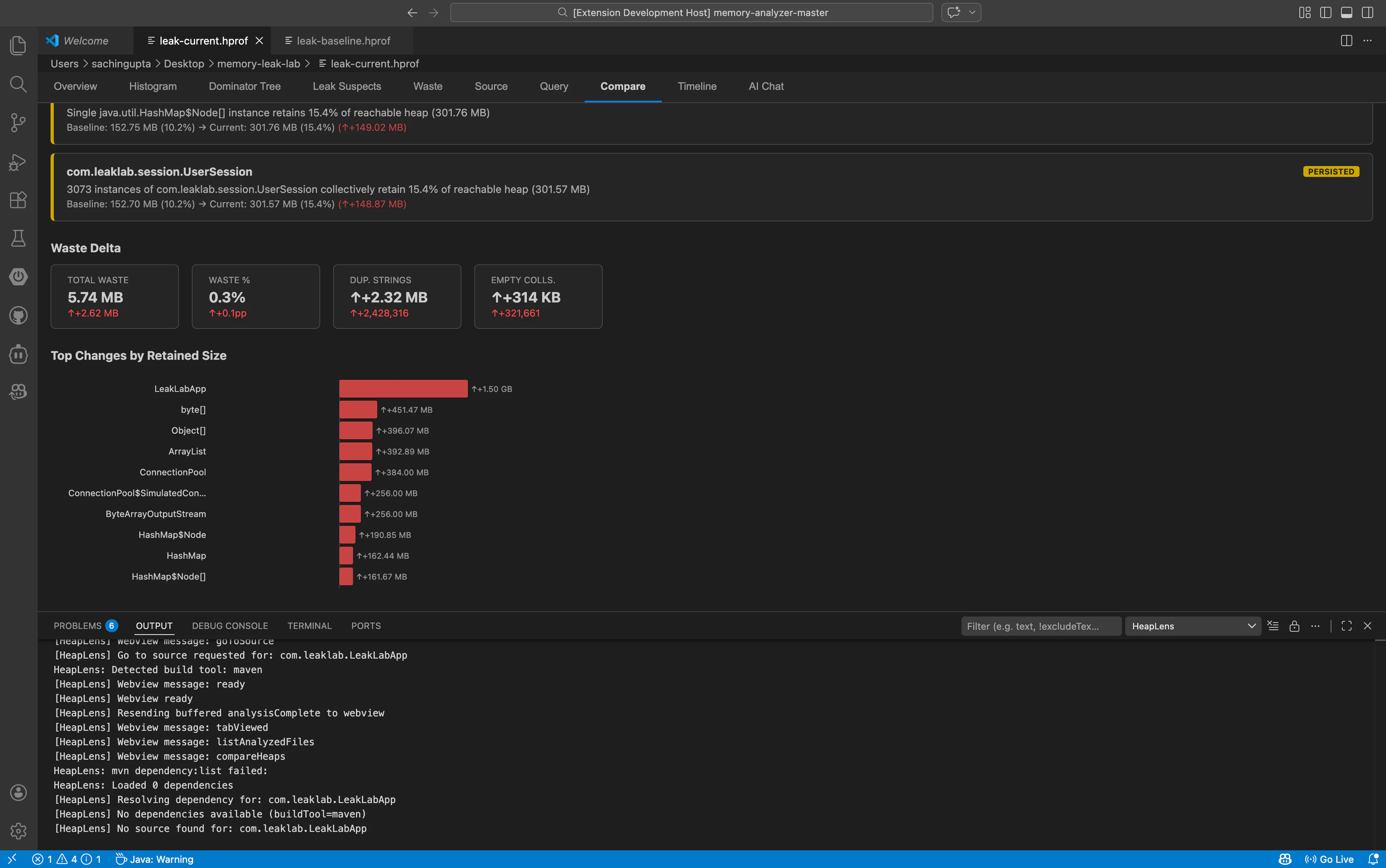 HeapLens screenshot 2
