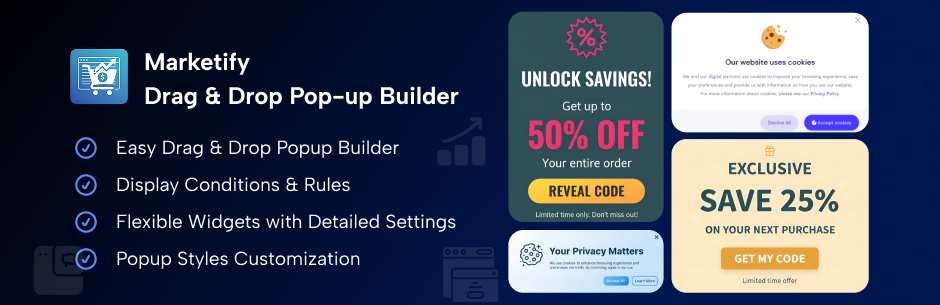 Marketify - Drag & Drop Pop-up Builder gallery image