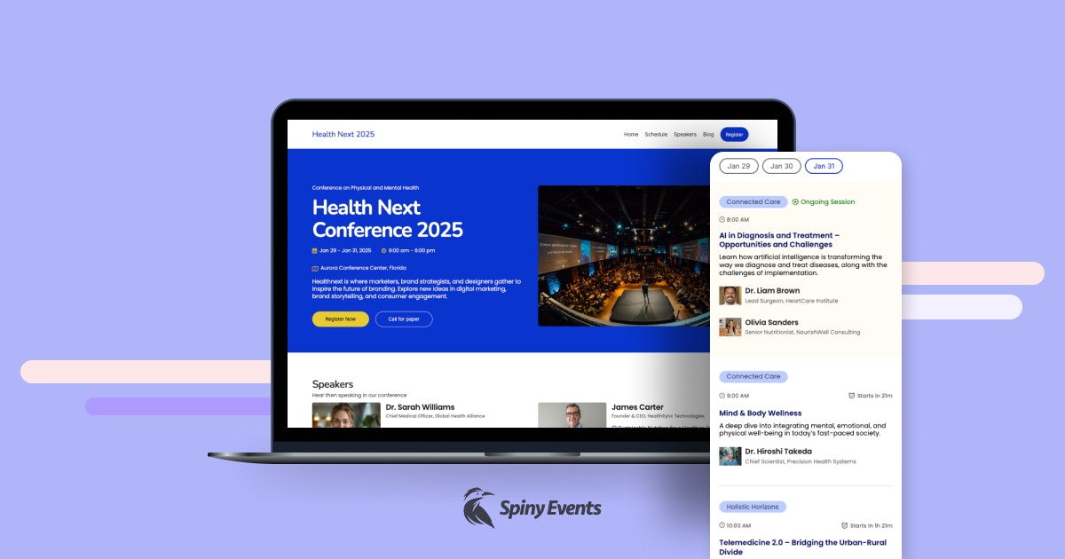 SpinyEvents.com - Строитель веб -сайтов для конференций и мероприятий медиа 3