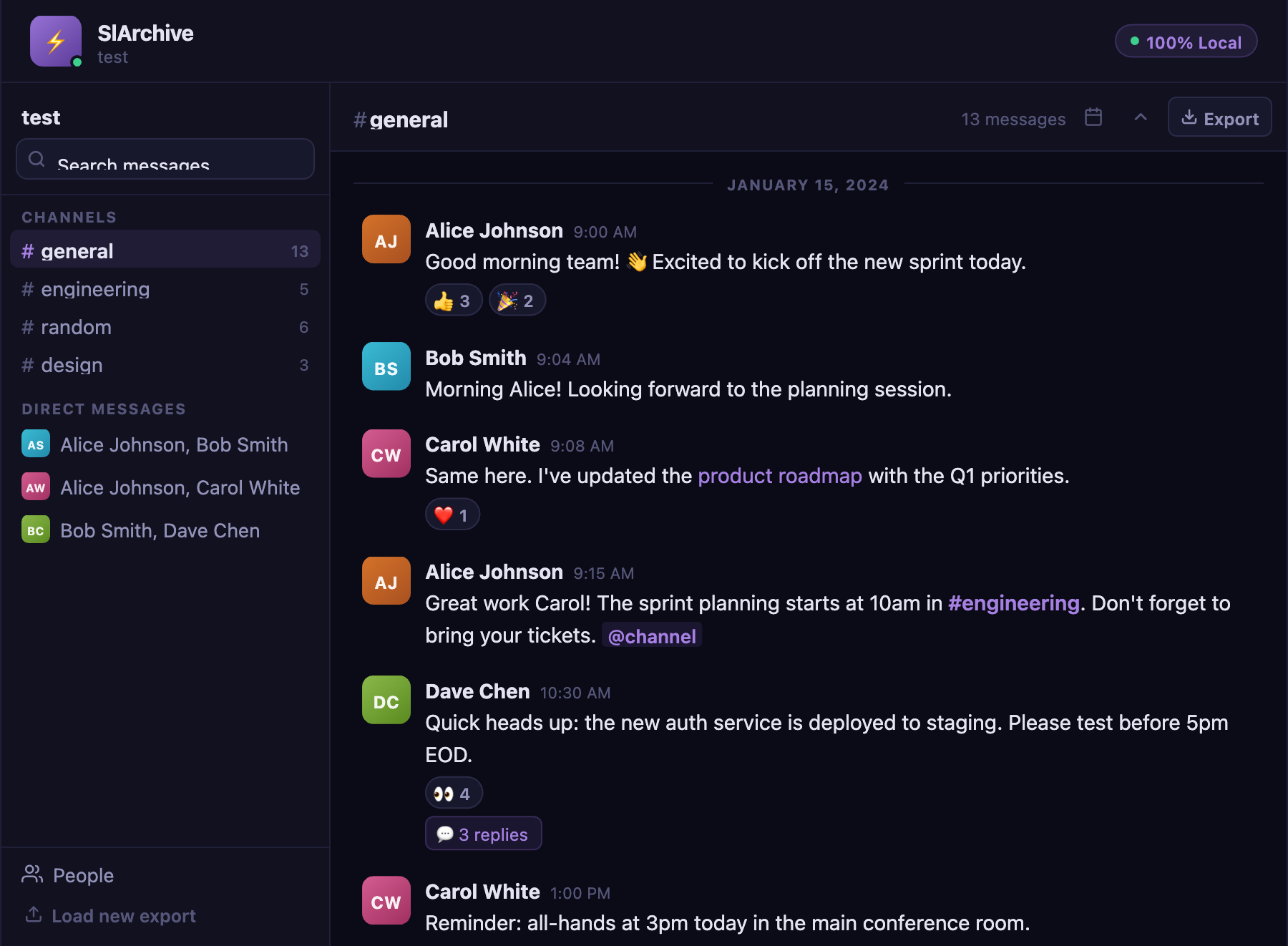 SlArchive — Browse Your Slack History