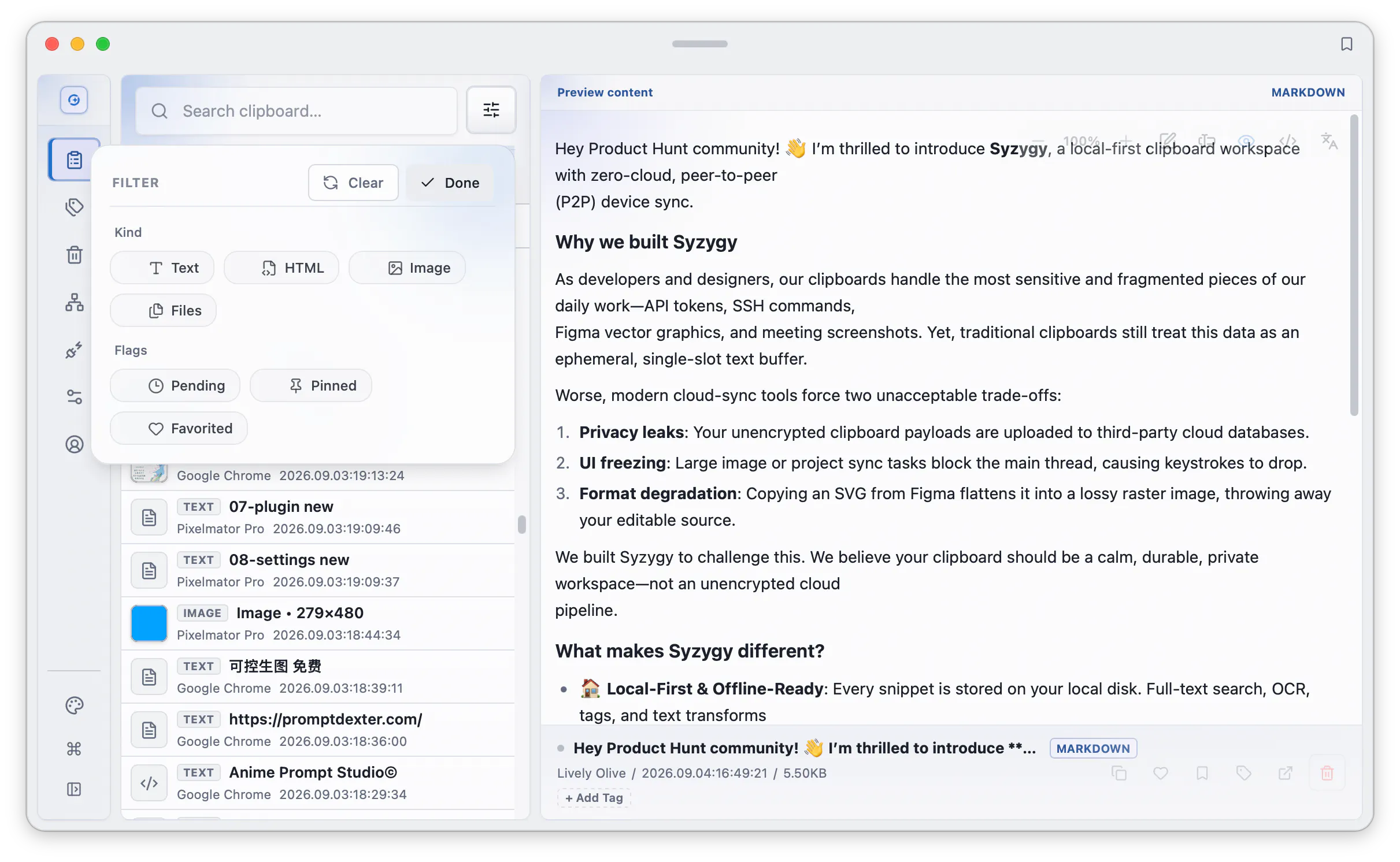  Syzygy - Local-First Clipboard Sync gallery image