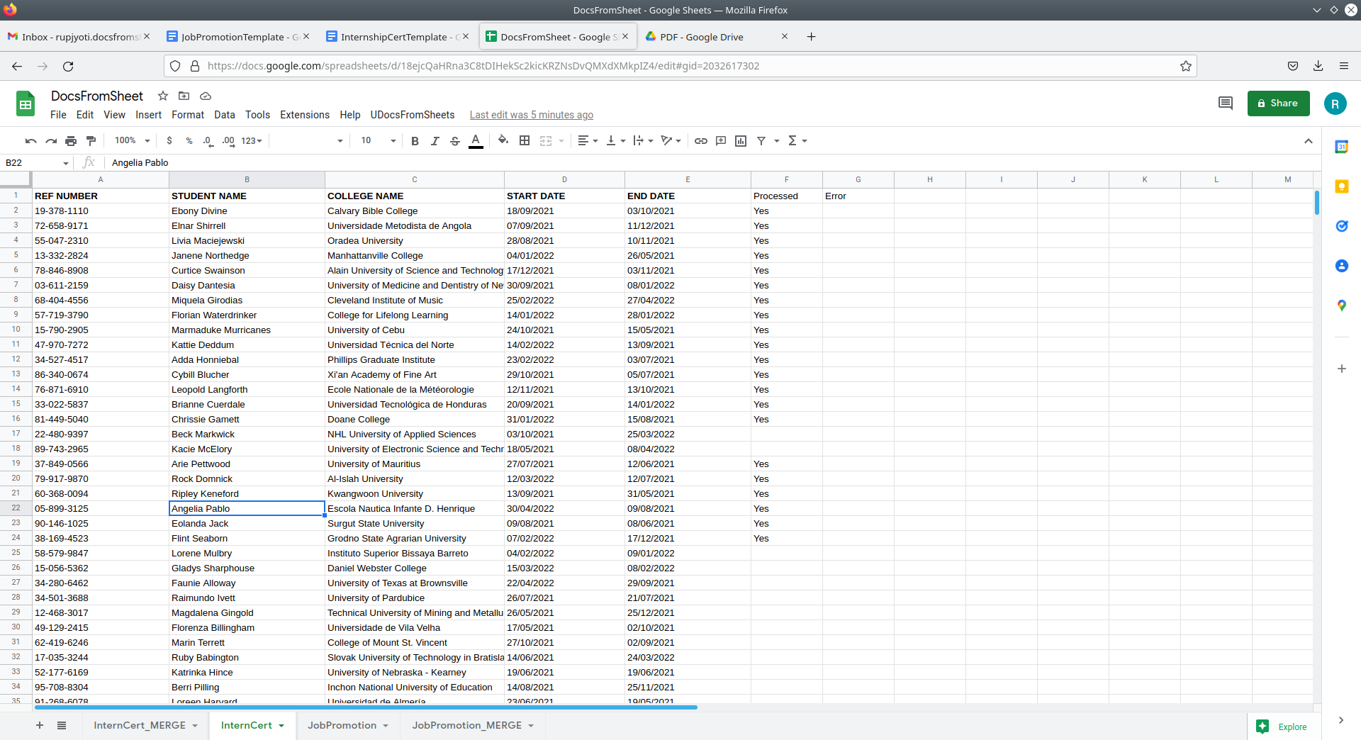 DocsFromSheets (Apps Script) gallery image