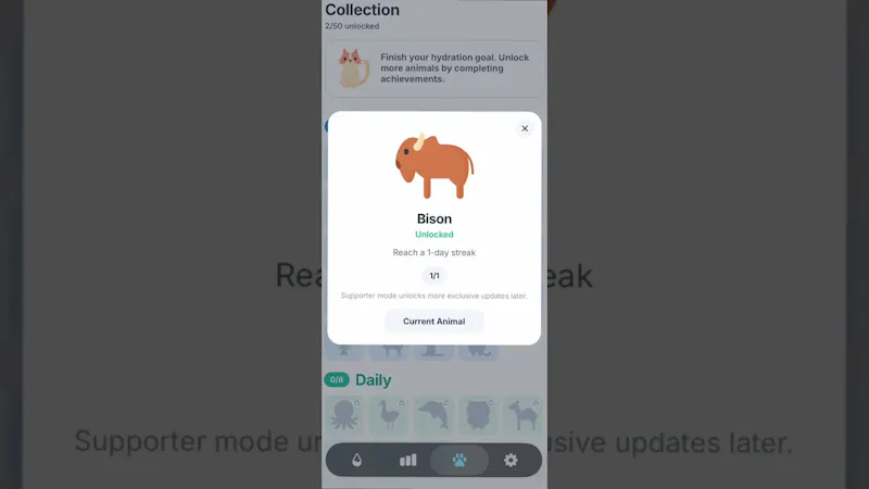 WaterPaw: Hydration tracker screenshot 1 (video preview)