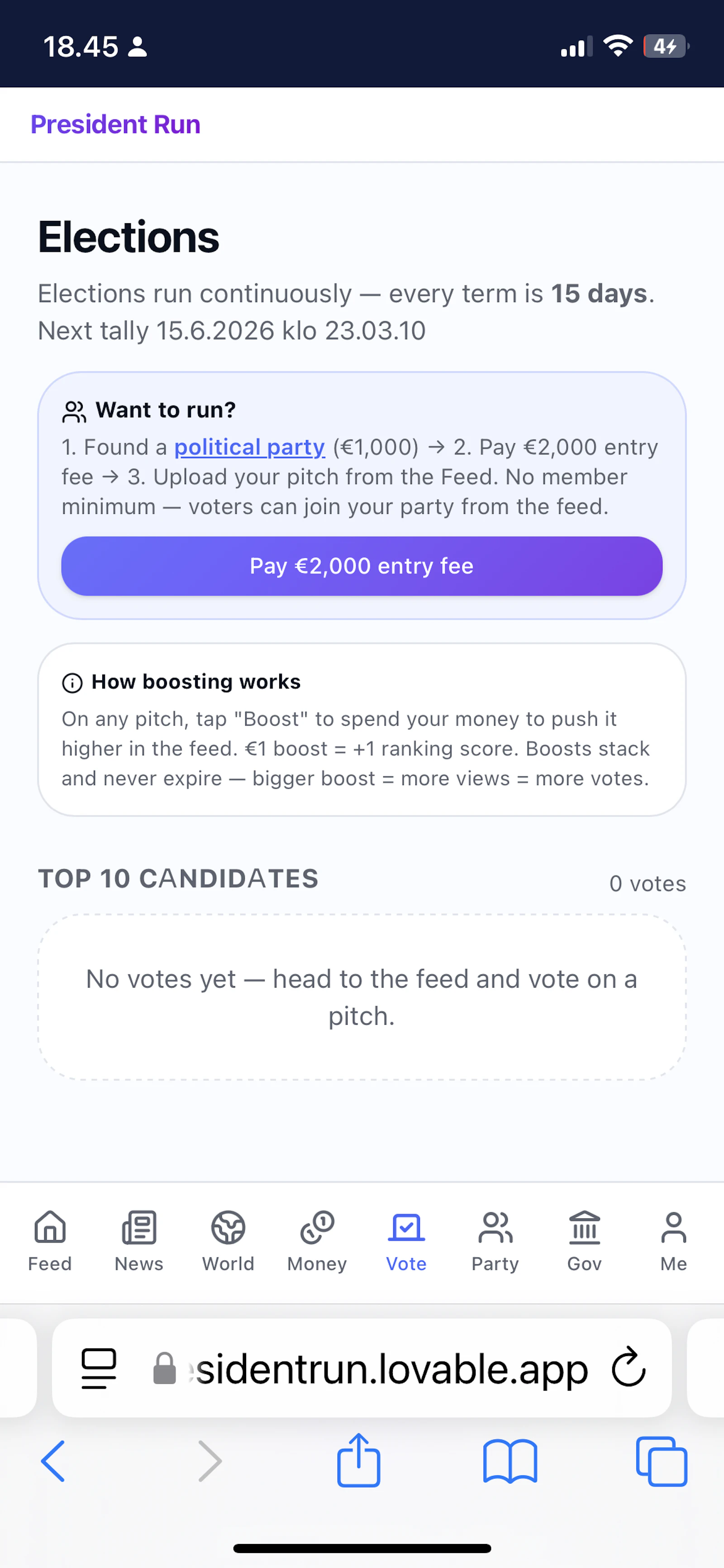 President Run screenshot 2