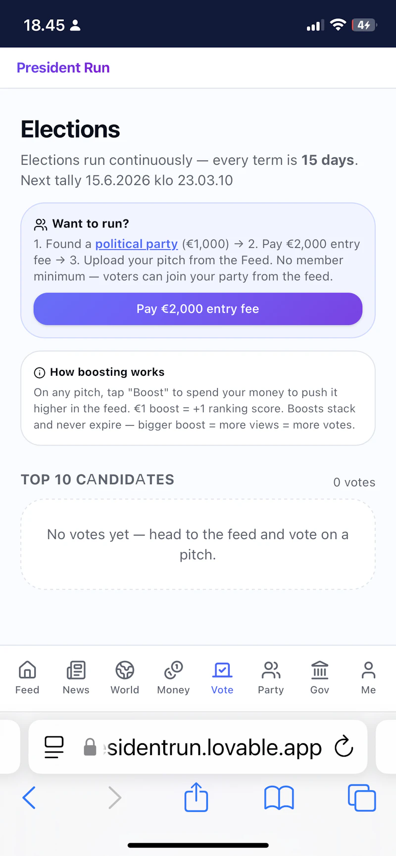 President Run screenshot 2