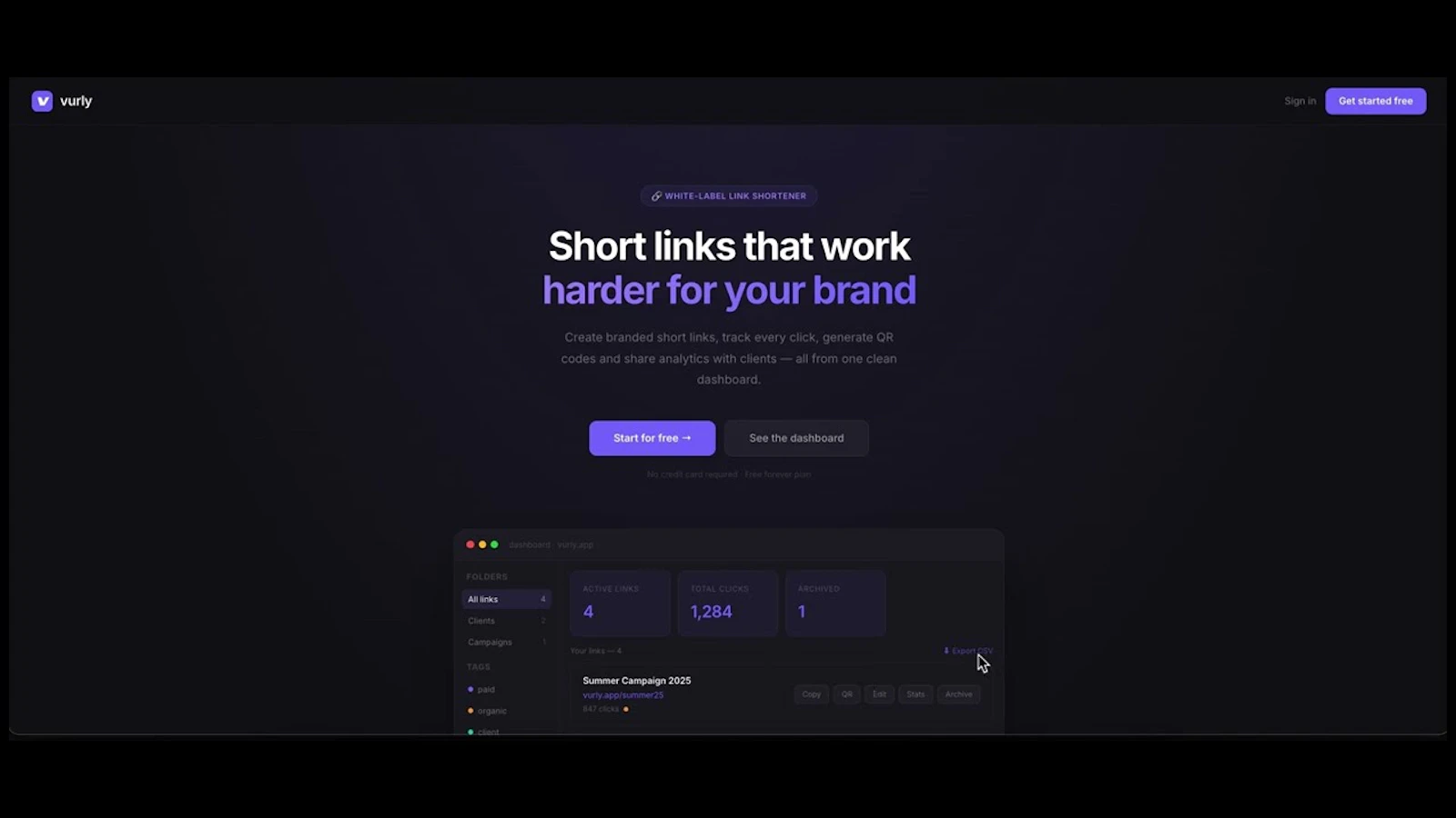 Vurly — Smart Link Shortener screenshot 1 (video preview)