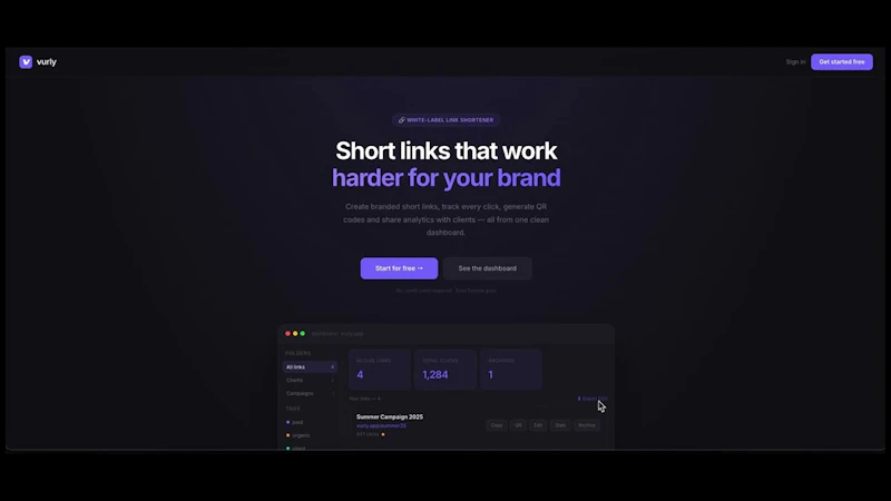 Vurly — Smart Link Shortener screenshot 1 (video preview)