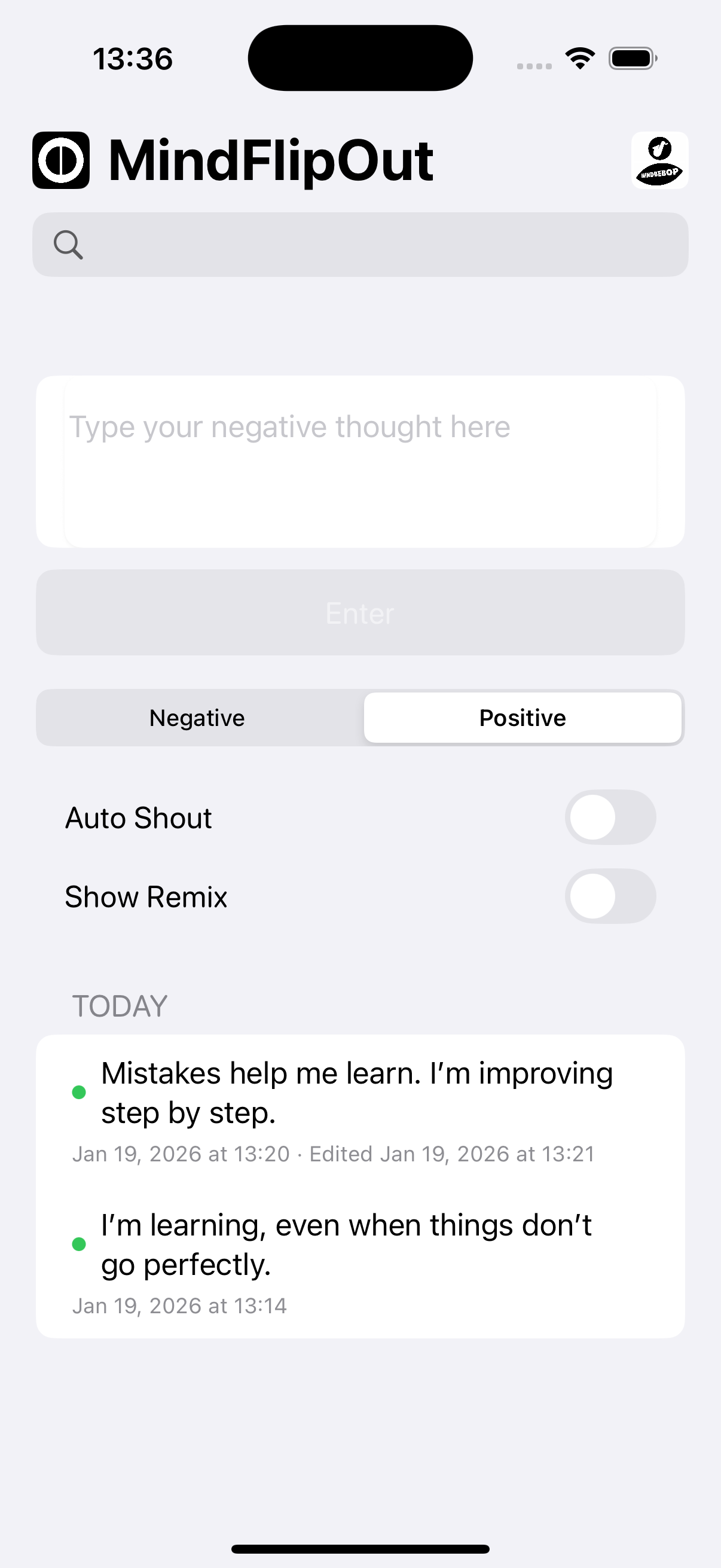 MINDBEBOP - Screenshot 2 showing product features and functionality
