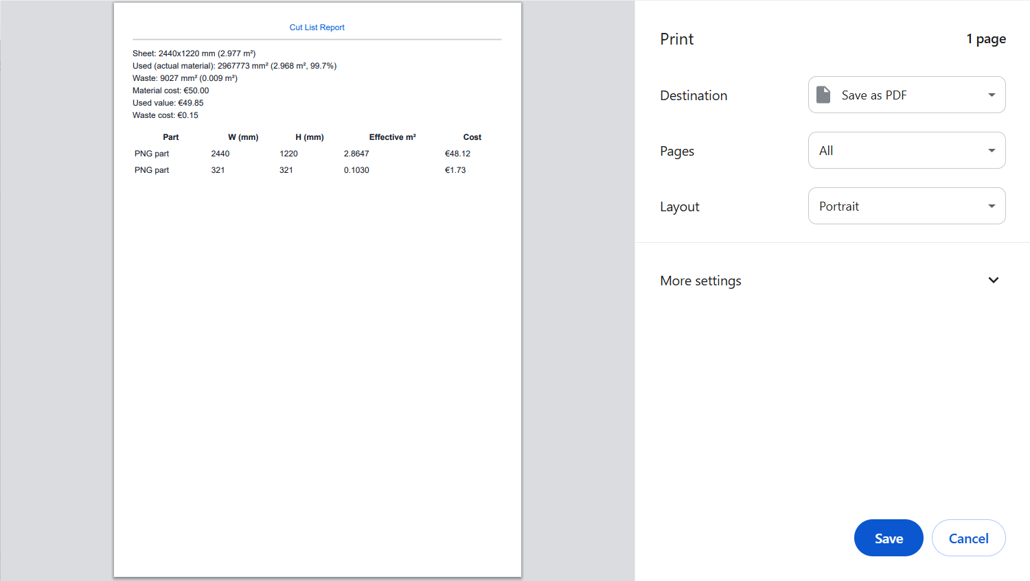 Visual Cut List gallery image