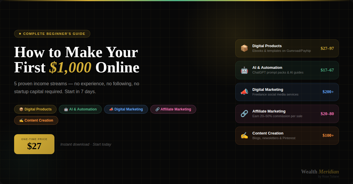 How to Make Your First $1,000 Online gallery image