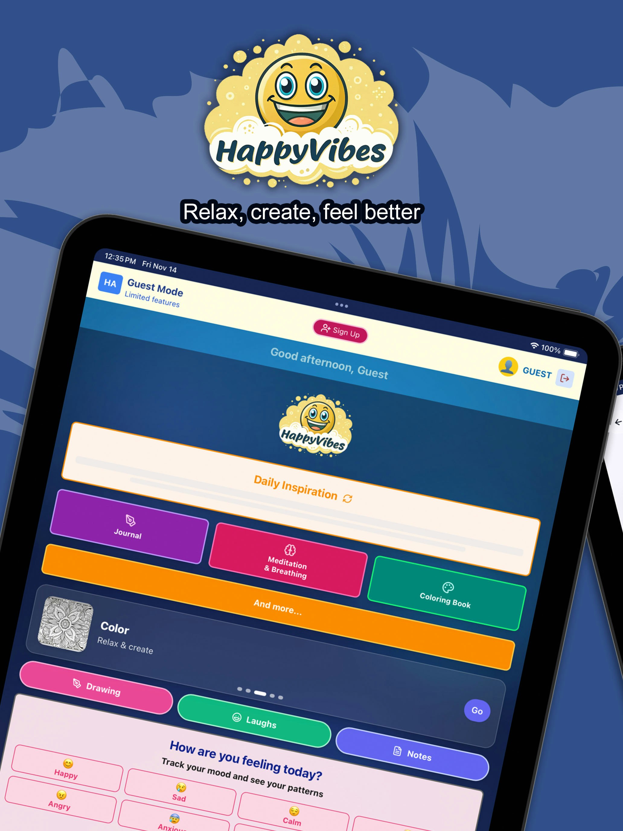 HappyVibes App - Screenshot 5 showing product features and functionality