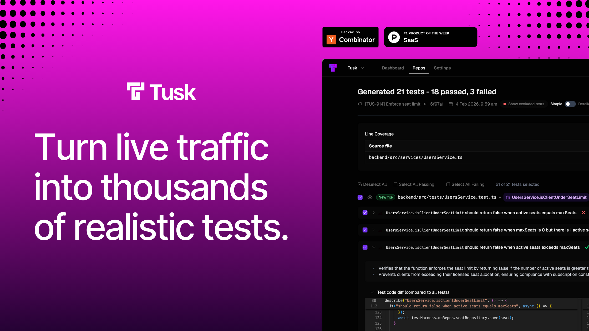 Tusk 2.0 - Main product screenshot demonstrating key features and user interface