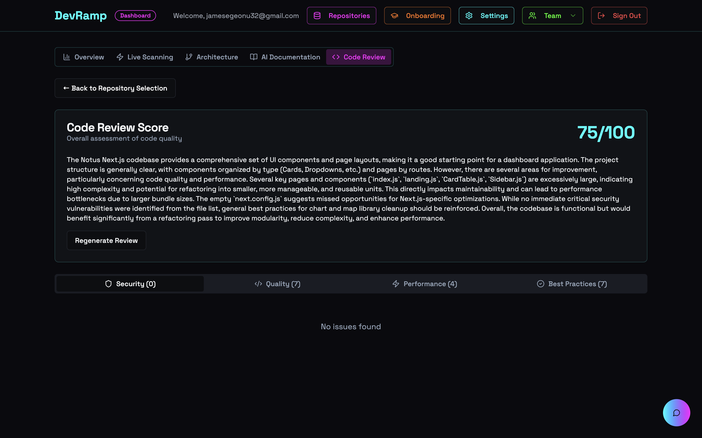 DevRamp AI  - Screenshot 4 showing product features and functionality