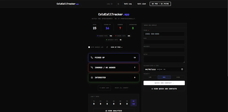 ColdCallTracker screenshot 1