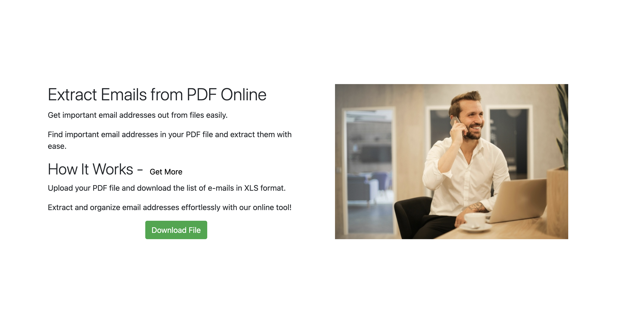وسائط استخراج رسائل البريد الإلكتروني من PDF عبر الإنترنت مجانًا - استخراج رسائل البريد الإلكتروني من ملف PDF مجاني باستخدام أداة الاستخراج هذه 1