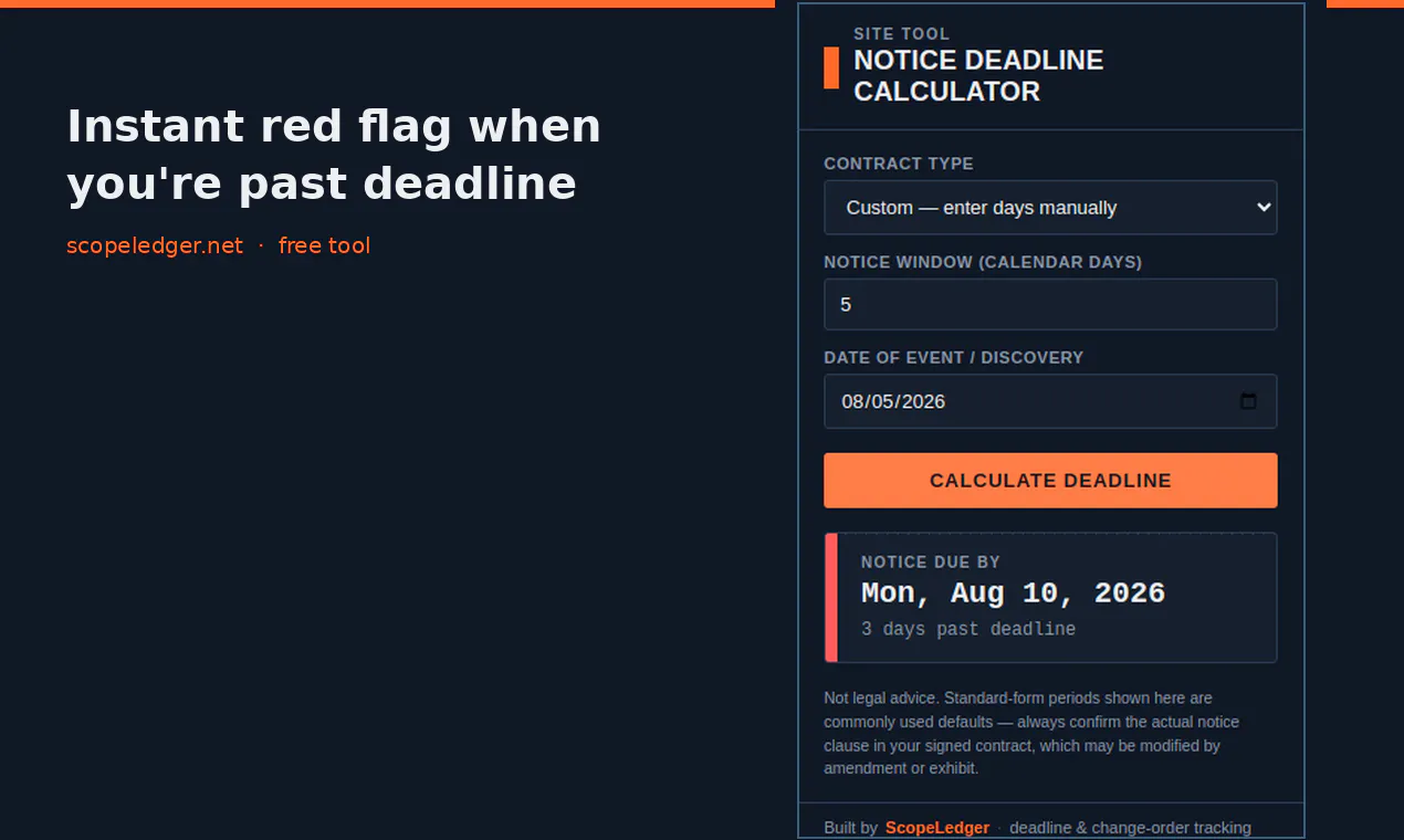 Notice Deadline Calculator gallery image