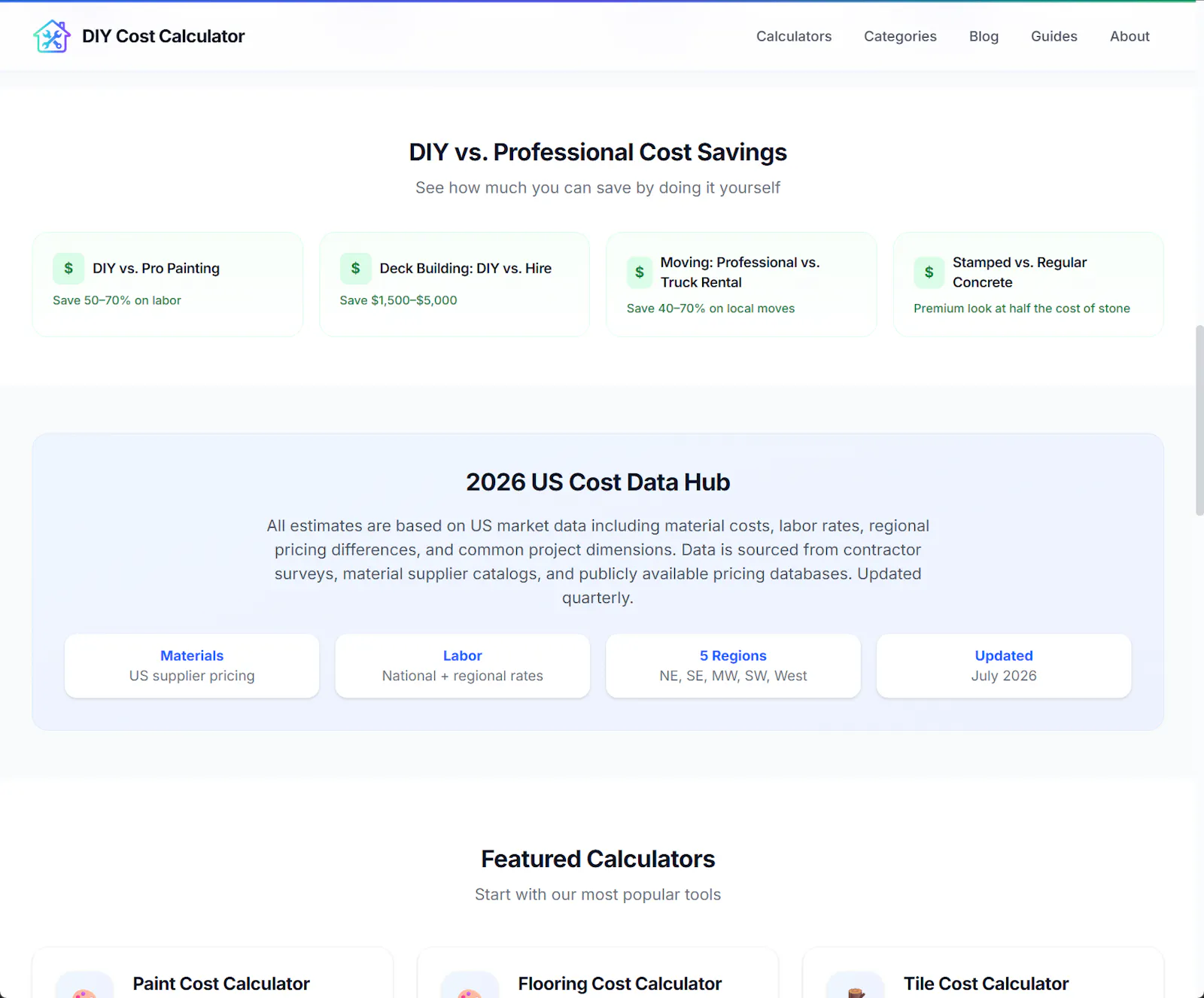 DIY Cost Calculator screenshot 1