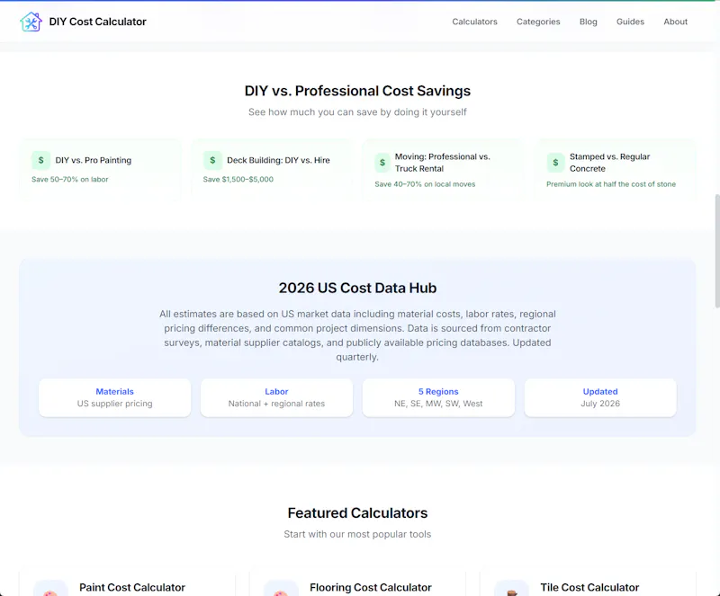 DIY Cost Calculator screenshot 1