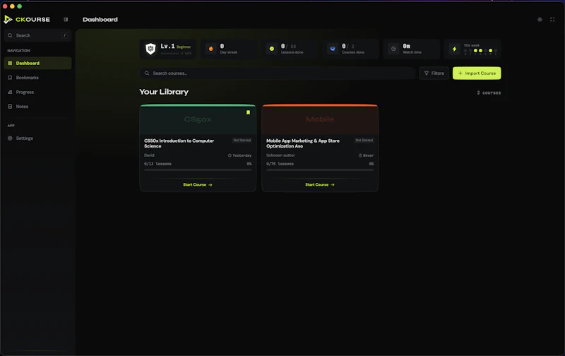 Ckourse screenshot 1
