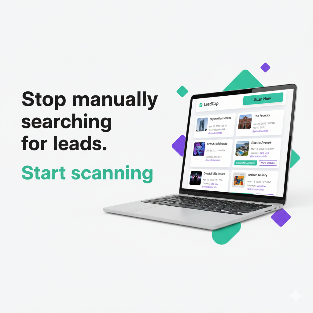 LeadCap - Main product screenshot demonstrating key features and user interface