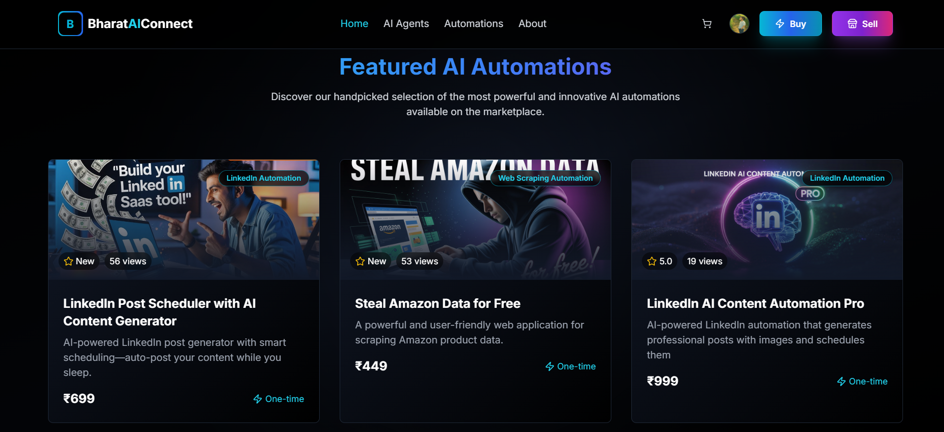 وسائط بهارات AI Connect - Marketplace لوكلاء الذكاء الاصطناعي والأتمتة 4