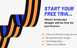 Wopplr, 50+ Millions of songs. Free. media 3