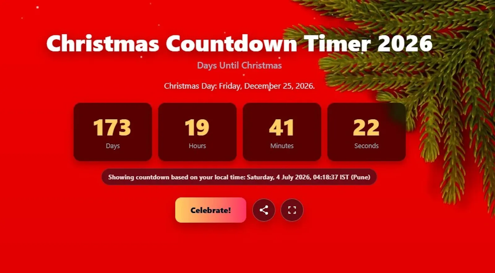Christmas Countdown Timer screenshot 2