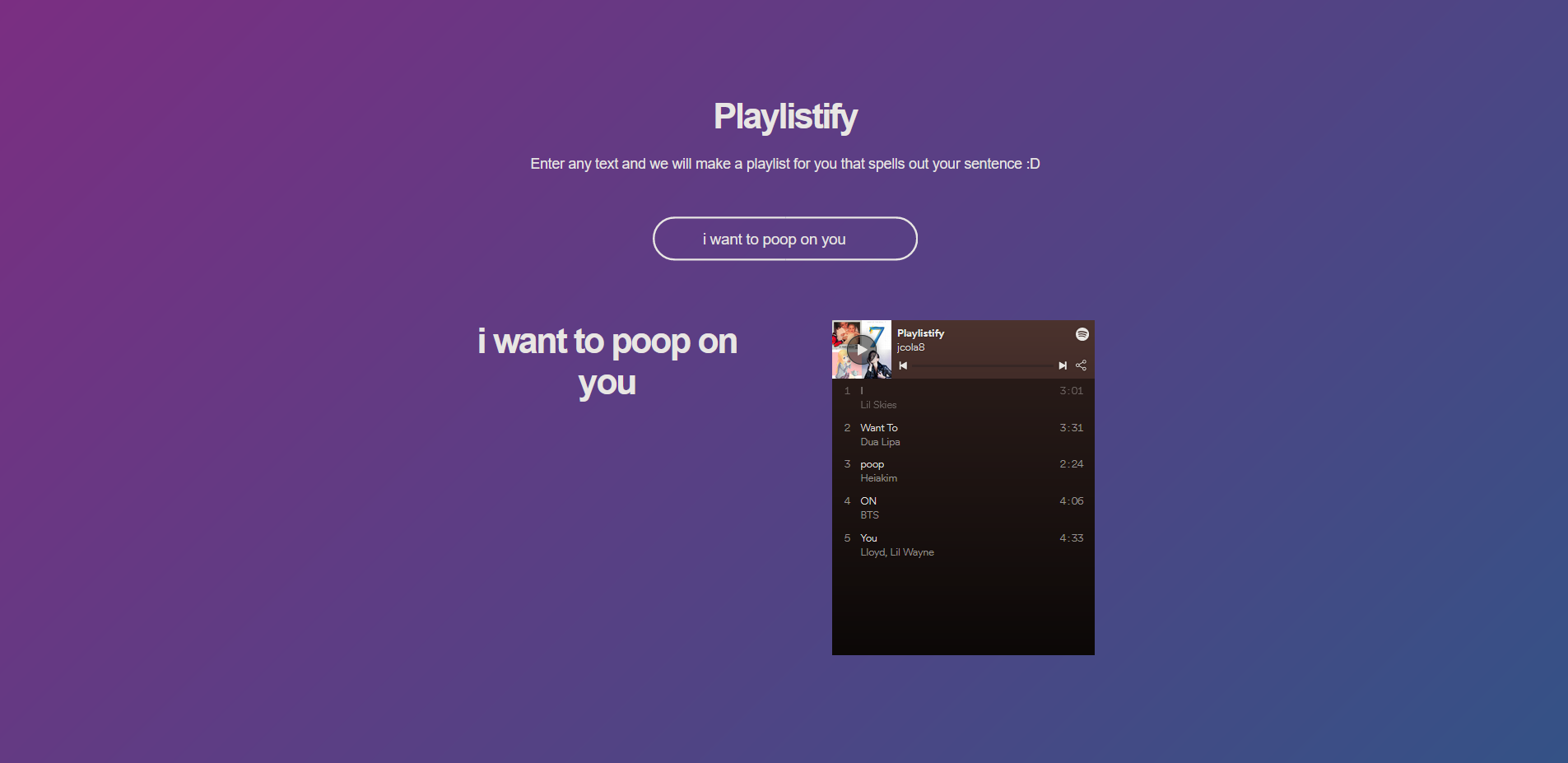 I will create a custom spotify playlist for you by ZackWritesSongs