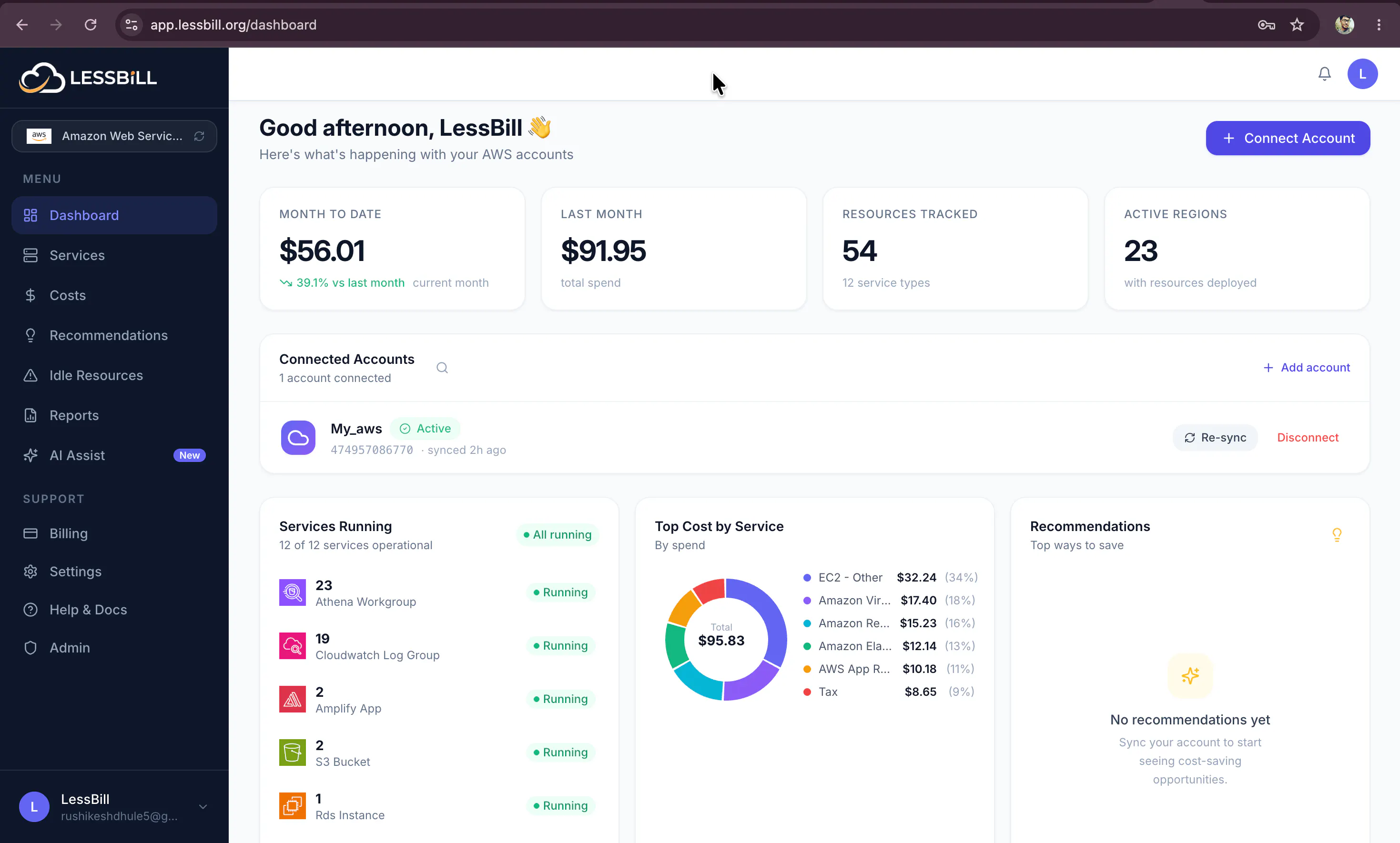 LessBill - AI Cloud Cost Engineer 截图