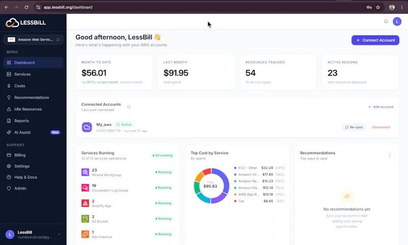 LessBill - AI Cloud Cost Engineer screenshot 2