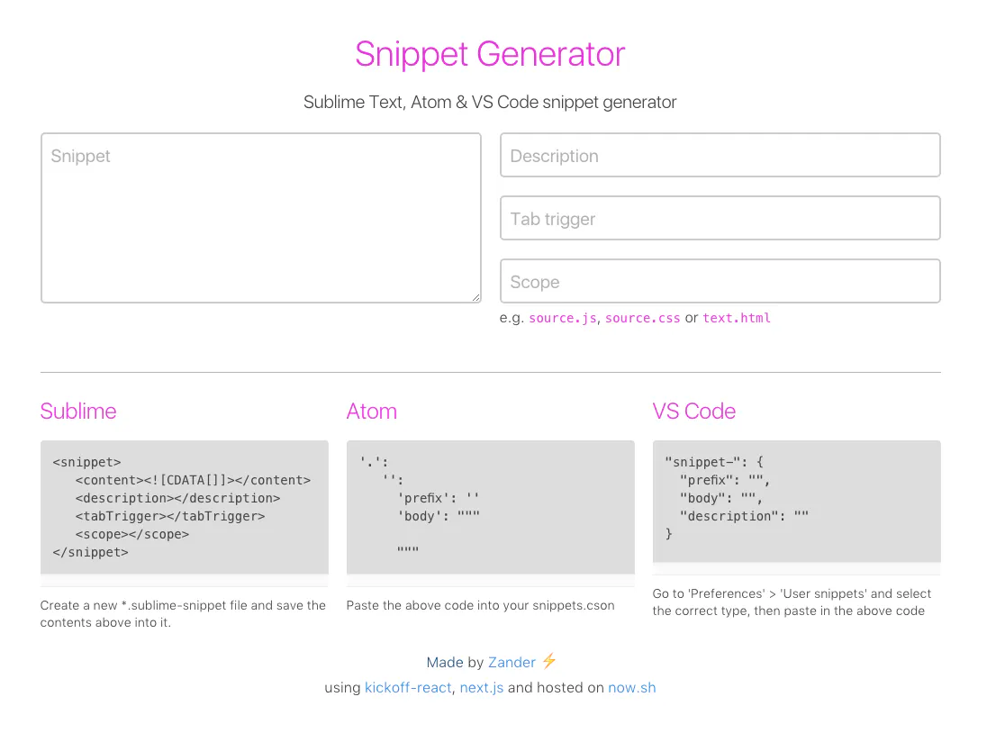 Snippet Generator