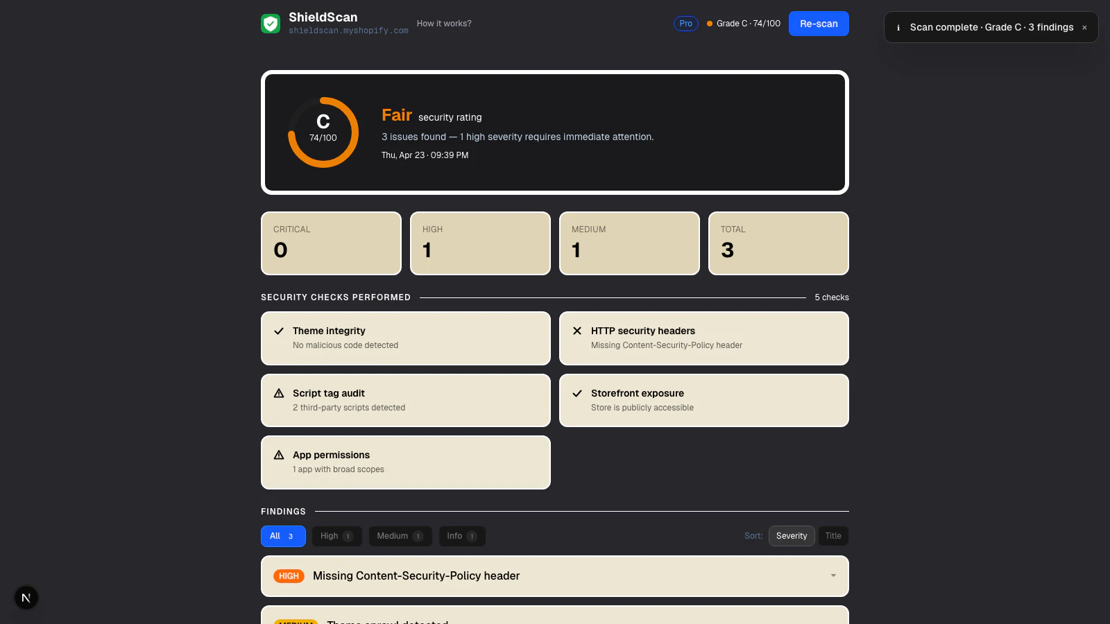 ShieldScan screenshot 1