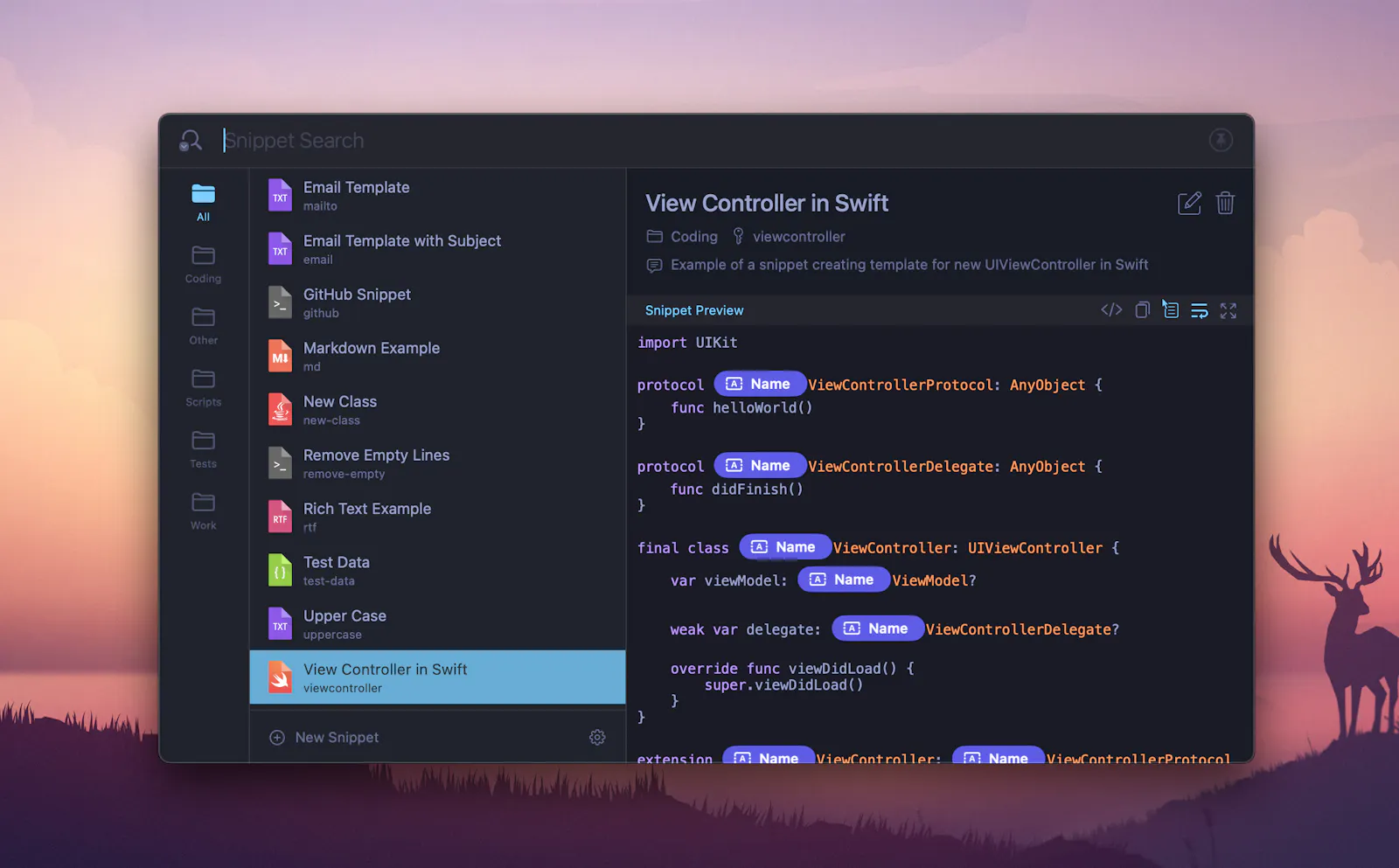 Snippety screenshot 1