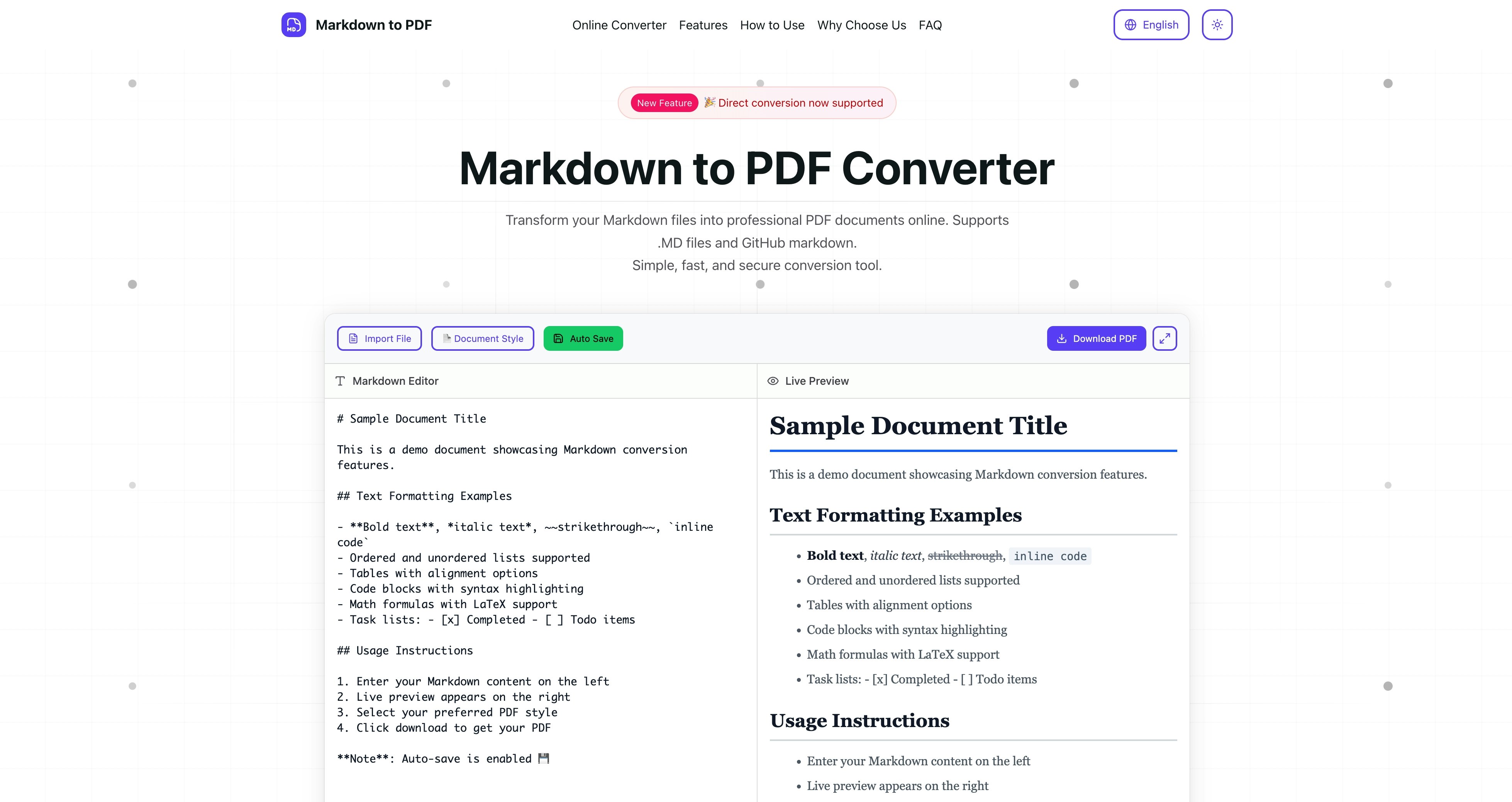 Markdown to PDF - เครื่องมือ MD ออนไลน์ฟรีไปยัง PDF media 1