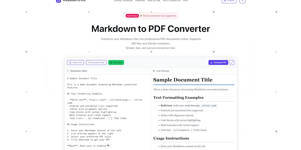 Markdown to PDF