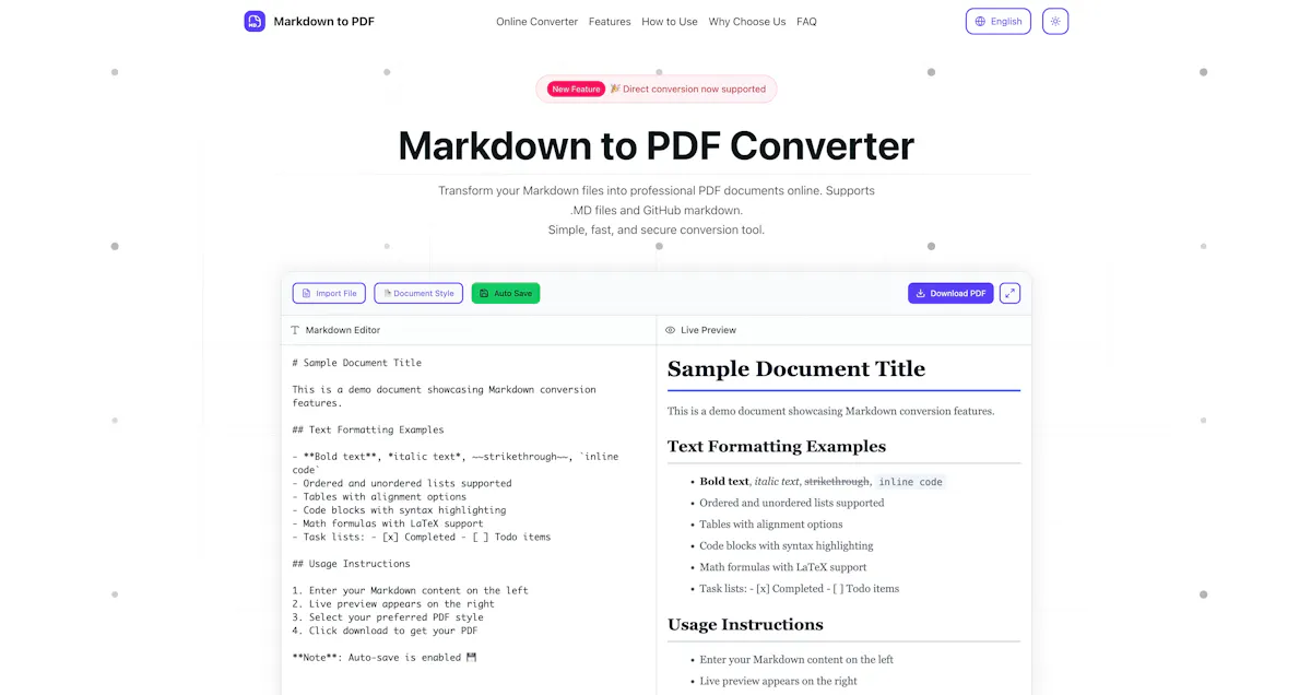 Markdown to PDF
