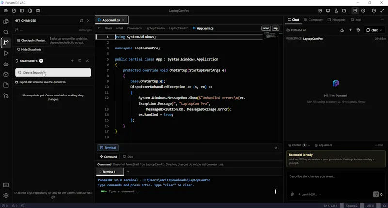 PunamIDE screenshot 4