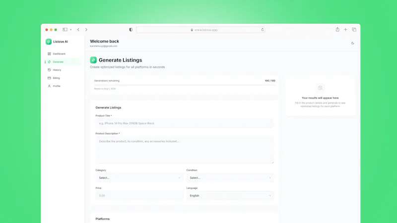 Listove AI screenshot 2