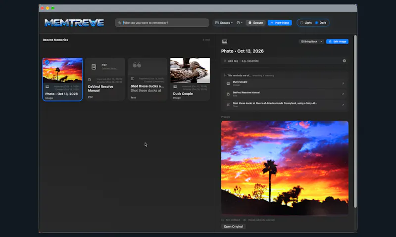 MEMTREVE — A place for everything. screenshot 1