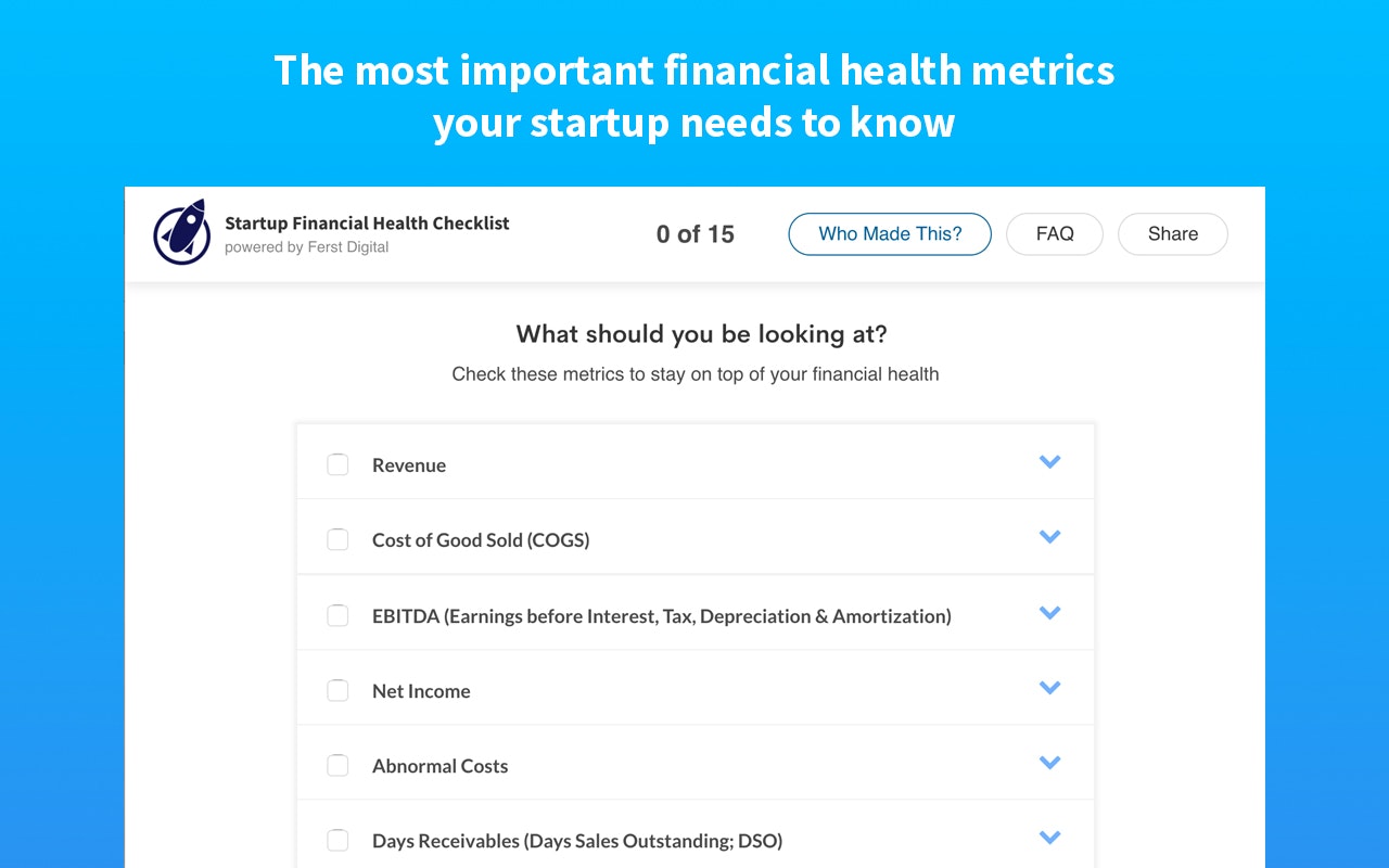 Startup Financial Health Checklist gallery image