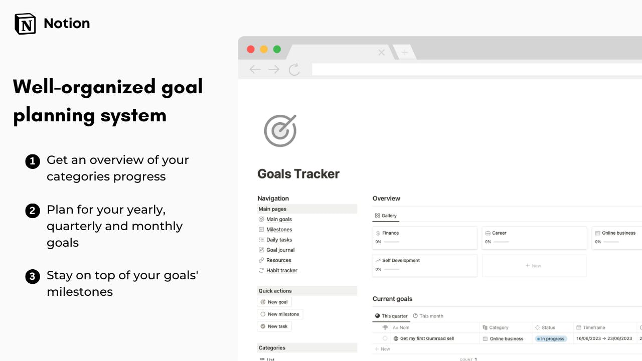 Notion Goals Tracker media 1