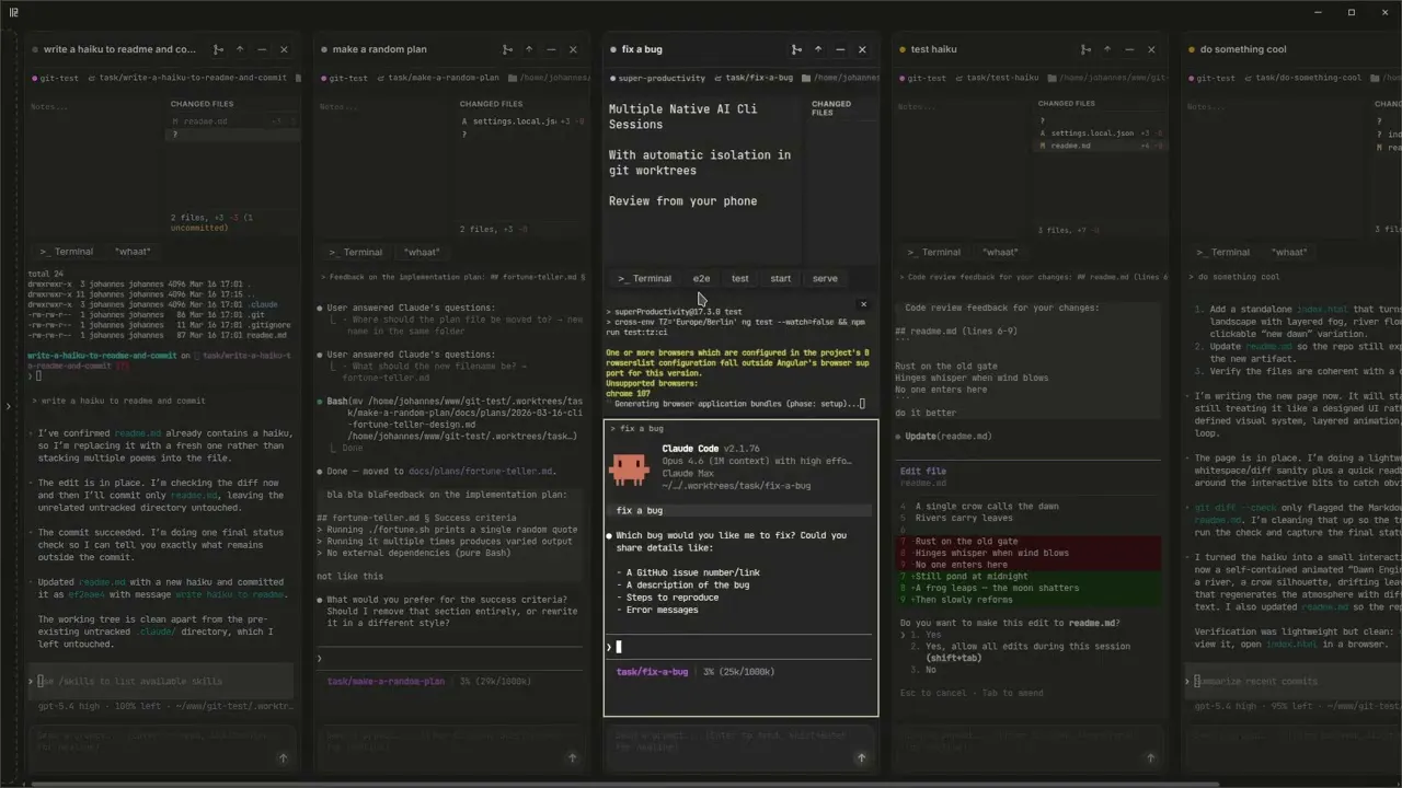 Parallel Code: Ten agents. Ten branches. One afternoon. | Product Hunt