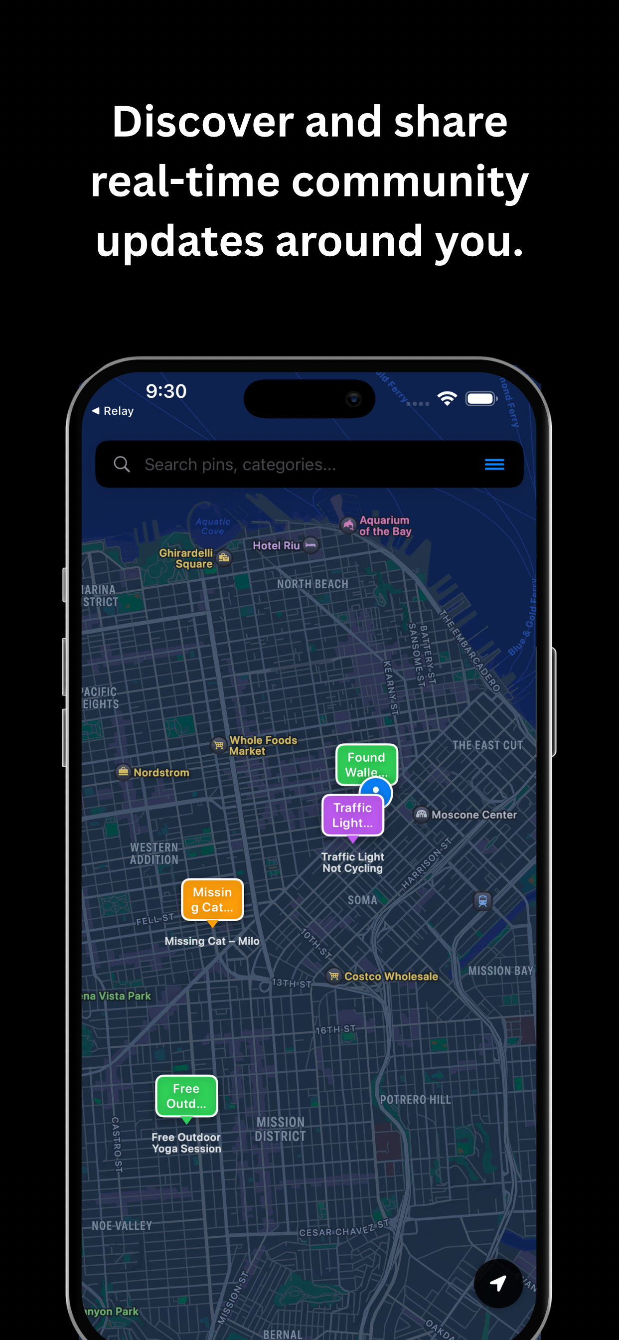 Tack: Community Map - Main product screenshot demonstrating key features and user interface