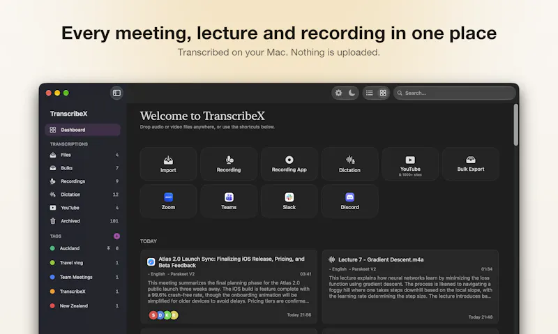 TranscribeX screenshot 1